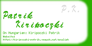 patrik kiripoczki business card